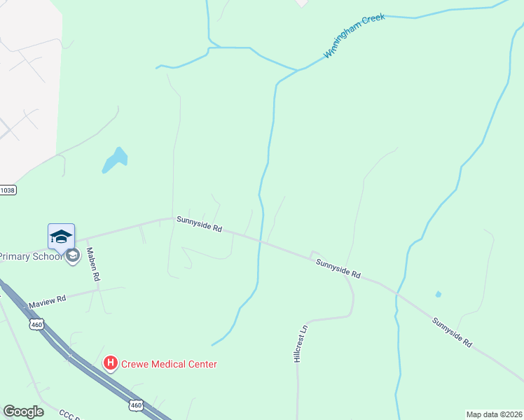 map of restaurants, bars, coffee shops, grocery stores, and more near 1306 Sunnyside Road in Crewe