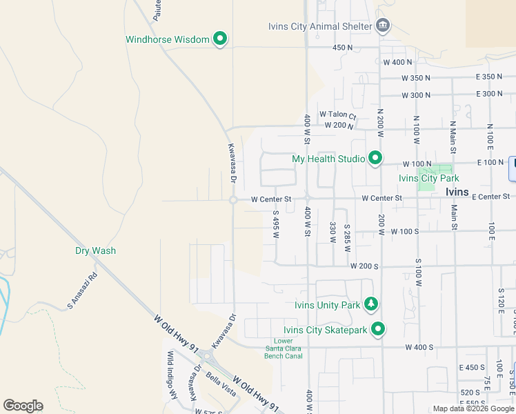map of restaurants, bars, coffee shops, grocery stores, and more near 528 West 30 South in Ivins