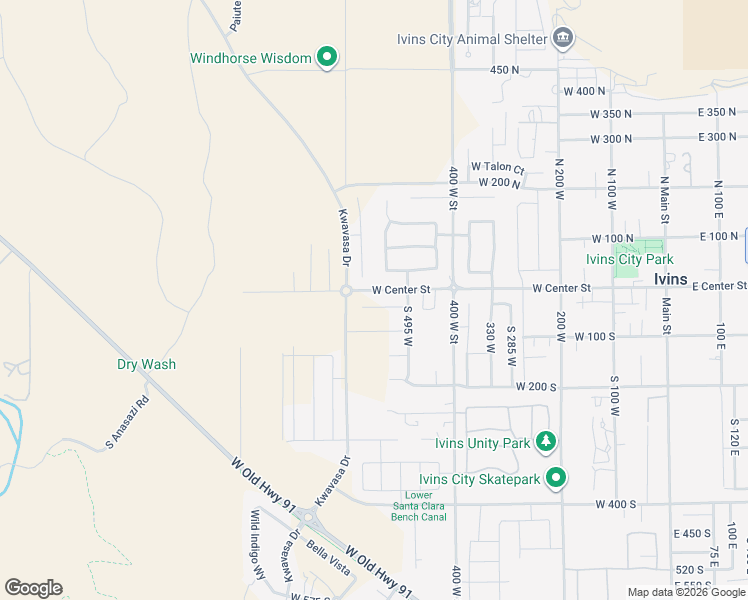 map of restaurants, bars, coffee shops, grocery stores, and more near 544 West 30 South in Ivins
