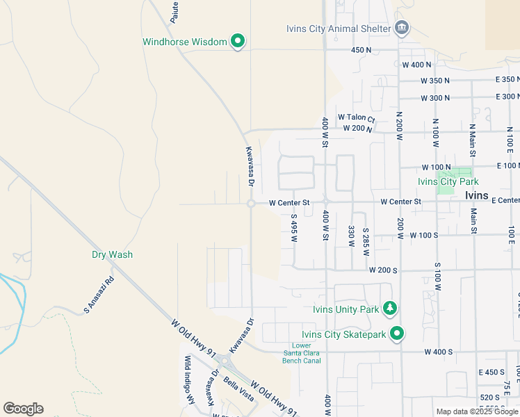 map of restaurants, bars, coffee shops, grocery stores, and more near 576 West 30 South in Ivins