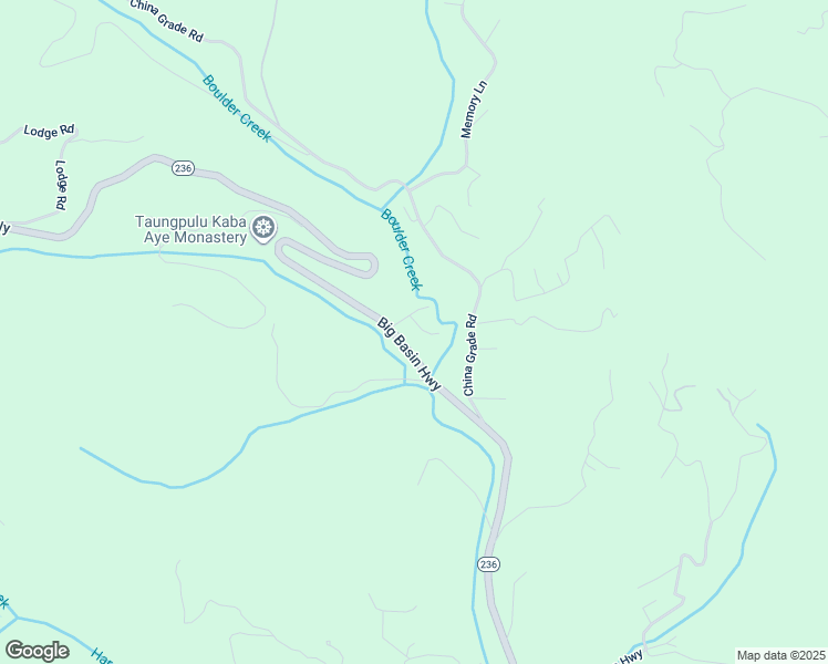 map of restaurants, bars, coffee shops, grocery stores, and more near 190 Moon Drive in Boulder Creek