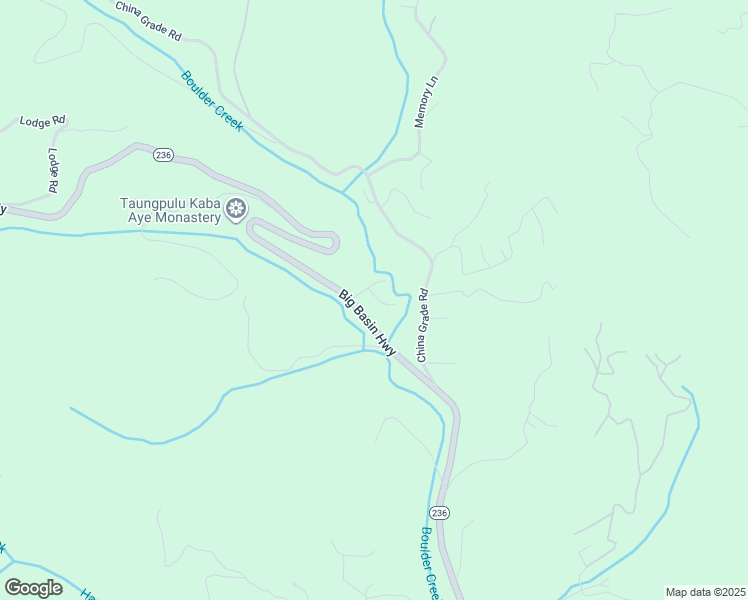 map of restaurants, bars, coffee shops, grocery stores, and more near 190 Moon Drive in Boulder Creek
