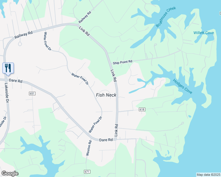 map of restaurants, bars, coffee shops, grocery stores, and more near 113 Pintail Place in Yorktown