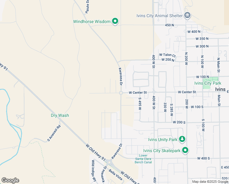 map of restaurants, bars, coffee shops, grocery stores, and more near North 640 West in Ivins
