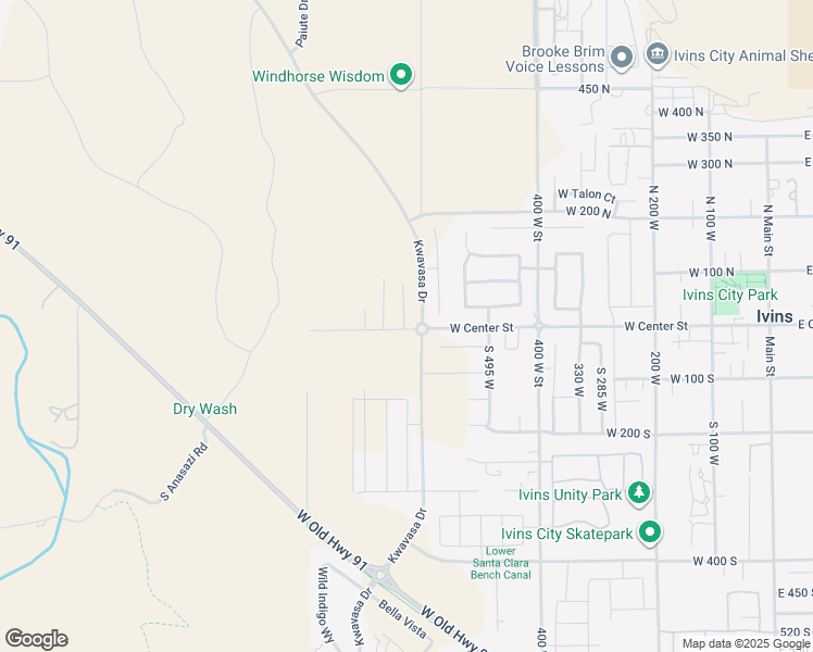 map of restaurants, bars, coffee shops, grocery stores, and more near 12 North 640 West in Ivins