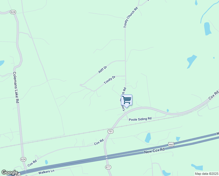 map of restaurants, bars, coffee shops, grocery stores, and more near 12227 Trinity Drive in Church Road