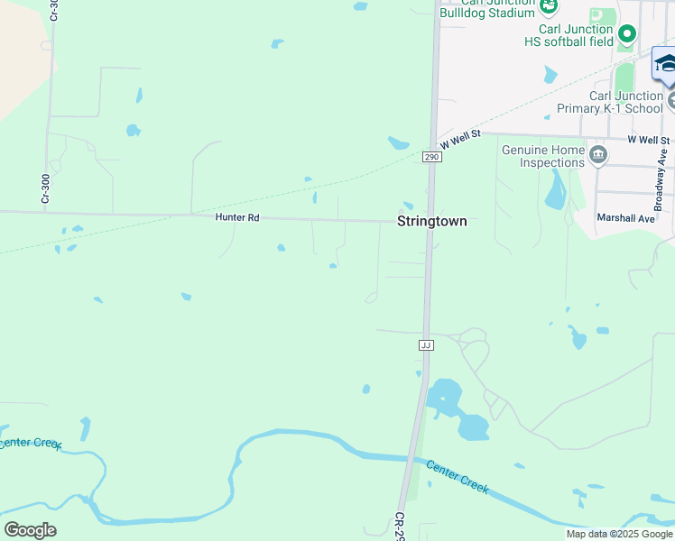 map of restaurants, bars, coffee shops, grocery stores, and more near 29230 Hunter Road in Carl Junction