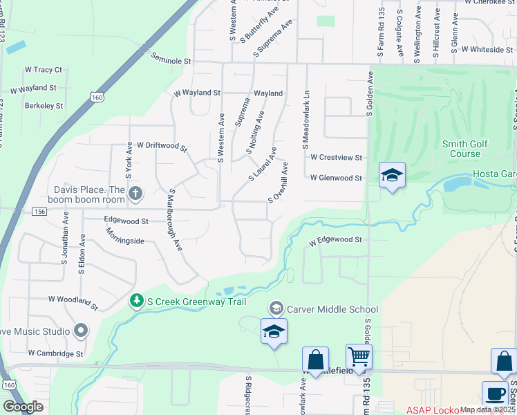 map of restaurants, bars, coffee shops, grocery stores, and more near 3390 West Beechwood Street in Springfield