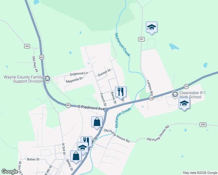 map of restaurants, bars, coffee shops, grocery stores, and more near 1837 Barns Street in Piedmont