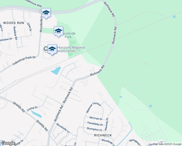map of restaurants, bars, coffee shops, grocery stores, and more near 555 Richneck Road in Newport News