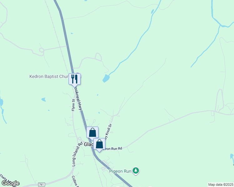 map of restaurants, bars, coffee shops, grocery stores, and more near 303 Ivy Knoll Drive in Gladys