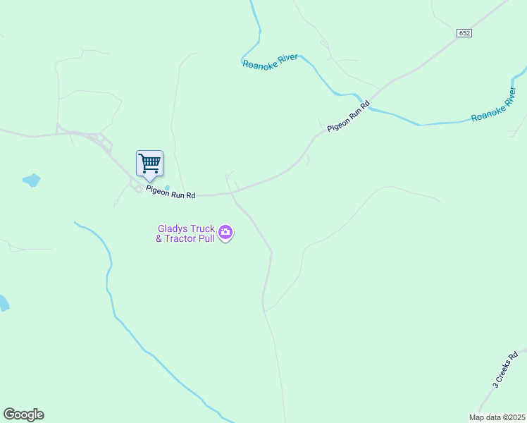 map of restaurants, bars, coffee shops, grocery stores, and more near 4521 Pigeon Run Road in Gladys
