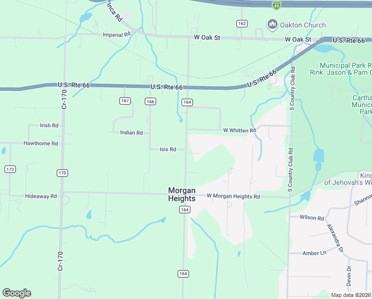 map of restaurants, bars, coffee shops, grocery stores, and more near 8047 County Road 164 in Carthage