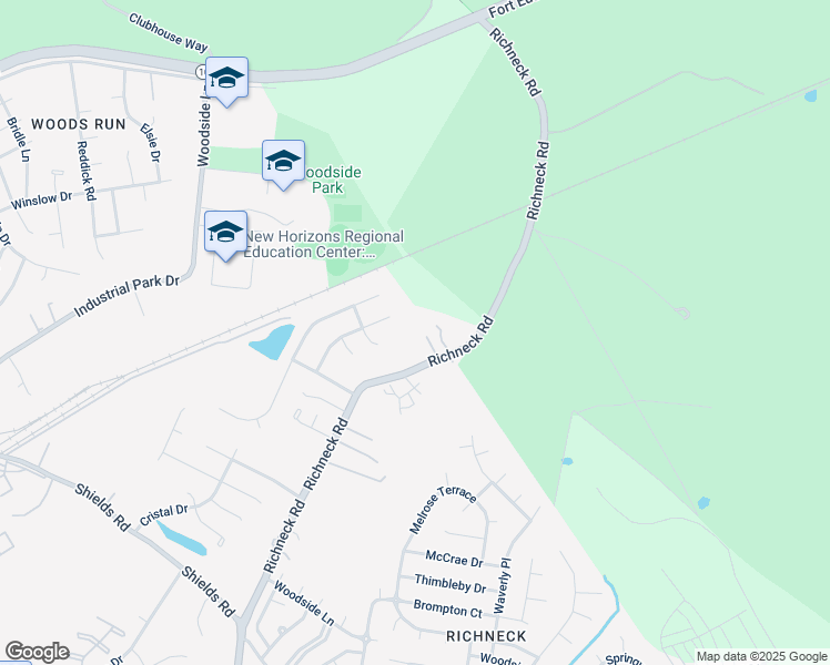 map of restaurants, bars, coffee shops, grocery stores, and more near 555 Richneck Road in Newport News