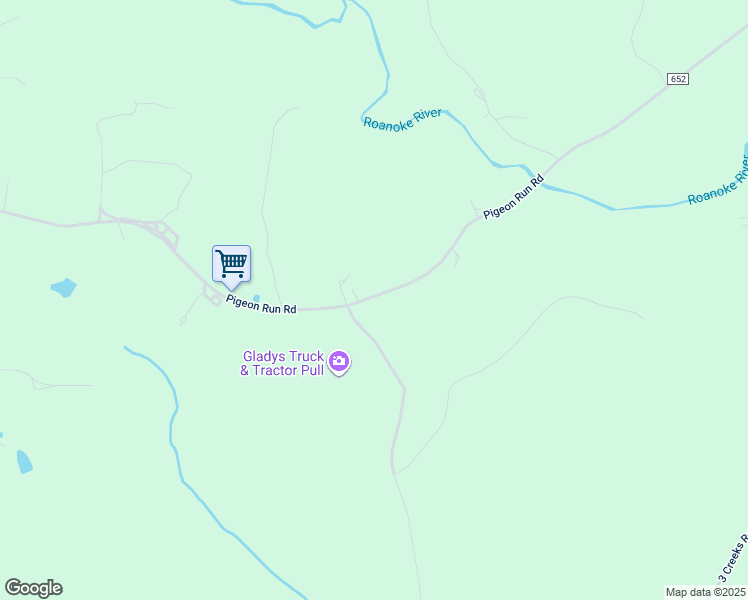 map of restaurants, bars, coffee shops, grocery stores, and more near 4521 Pigeon Run Road in Gladys
