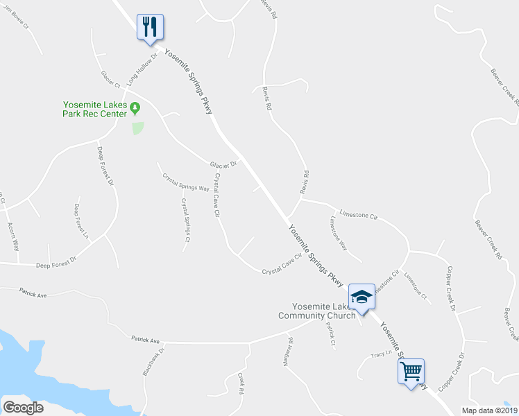 map of restaurants, bars, coffee shops, grocery stores, and more near 43480 Cave Stone Court in Coarsegold