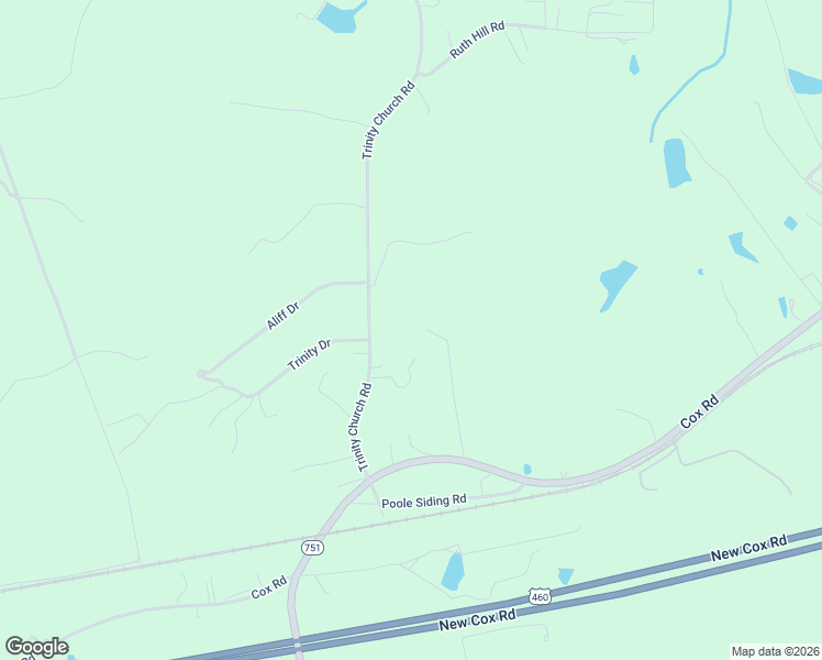 map of restaurants, bars, coffee shops, grocery stores, and more near 7511 Trinity Church Road in Church Road