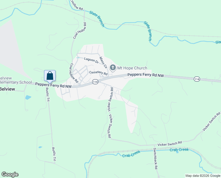 map of restaurants, bars, coffee shops, grocery stores, and more near 3385 Vicker Switch Road in Christiansburg