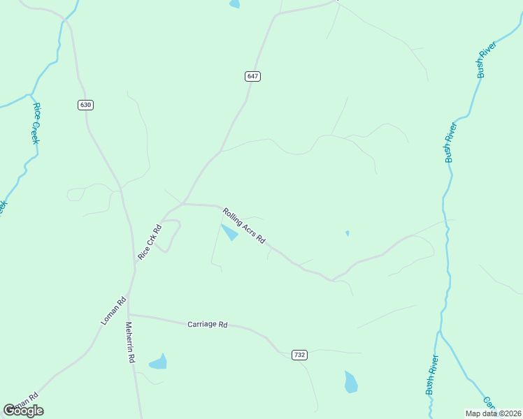 map of restaurants, bars, coffee shops, grocery stores, and more near 207 Rolling Acres Road in Meherrin