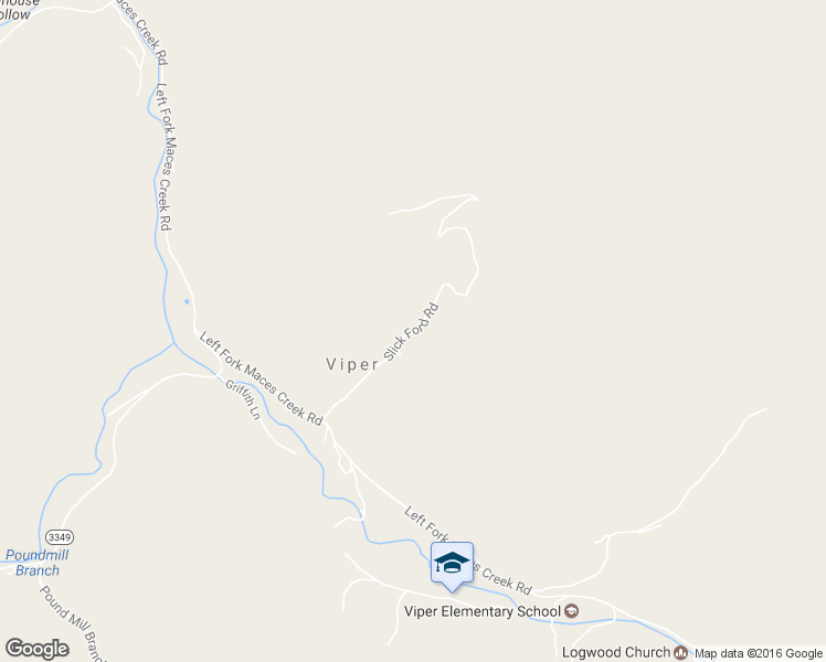 map of restaurants, bars, coffee shops, grocery stores, and more near Slick Ford Road in Viper
