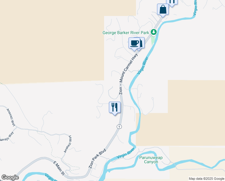 map of restaurants, bars, coffee shops, grocery stores, and more near 130 Kinesava Drive in Springdale