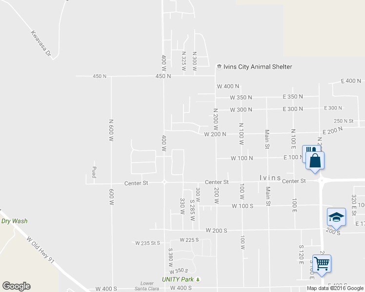 map of restaurants, bars, coffee shops, grocery stores, and more near 340 West Tonalli Drive in Ivins
