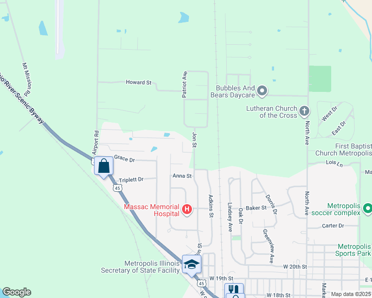 map of restaurants, bars, coffee shops, grocery stores, and more near 98 Brian St in Metropolis