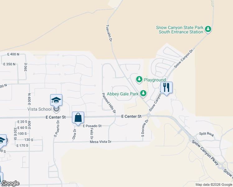 map of restaurants, bars, coffee shops, grocery stores, and more near in Ivins