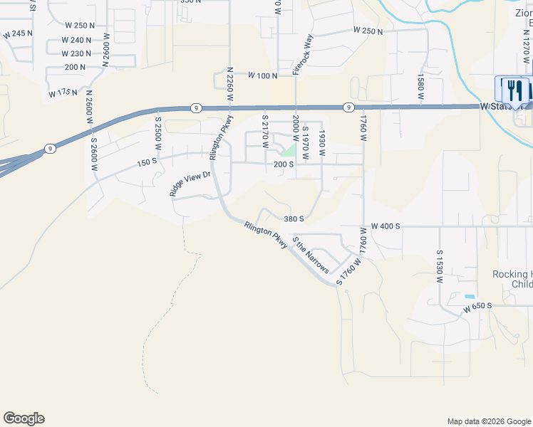 map of restaurants, bars, coffee shops, grocery stores, and more near Rlington Parkway in Hurricane