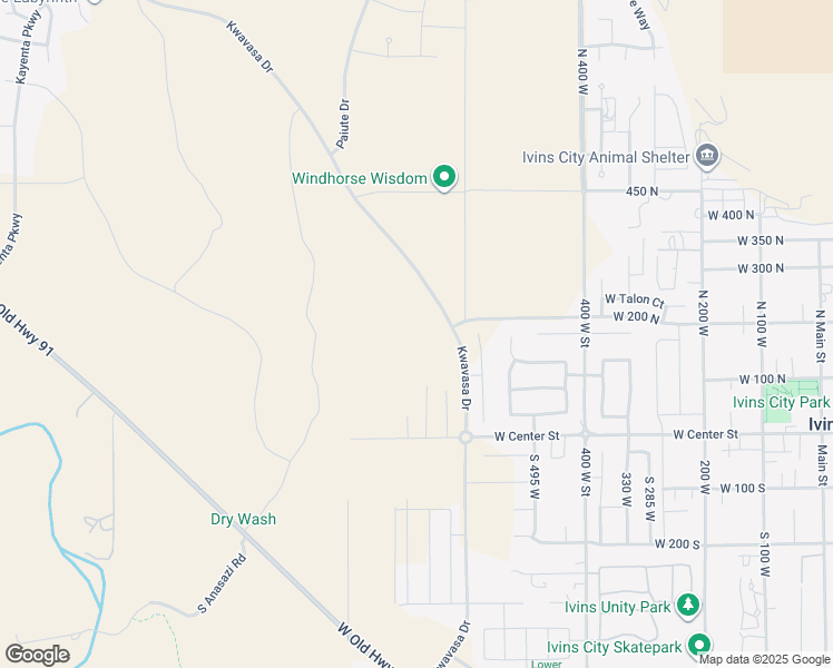 map of restaurants, bars, coffee shops, grocery stores, and more near 692 West Desert Dove Lane in Ivins