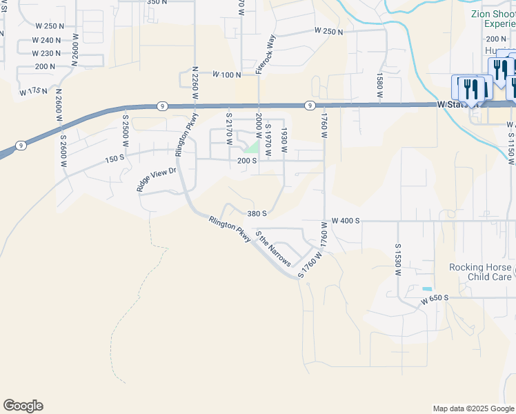map of restaurants, bars, coffee shops, grocery stores, and more near 2046 W. 320 S. in Hurricane