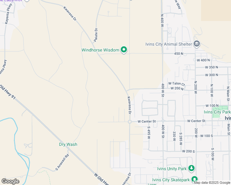 map of restaurants, bars, coffee shops, grocery stores, and more near 692 West Desert Dove Lane in Ivins