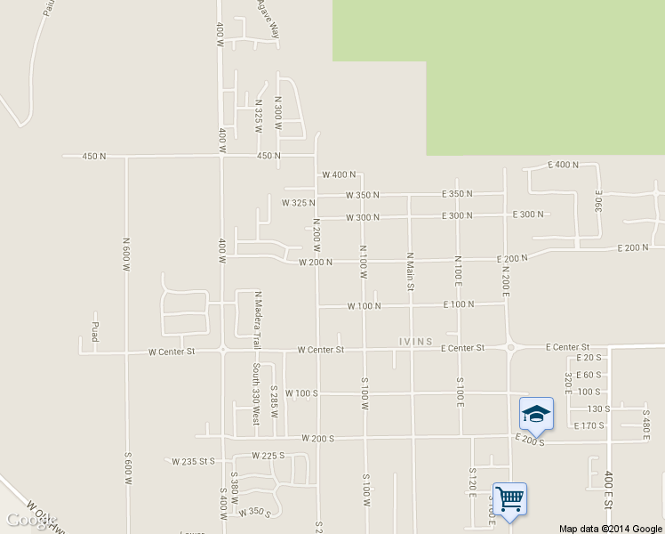 map of restaurants, bars, coffee shops, grocery stores, and more near 155 W 200 N in Ivins