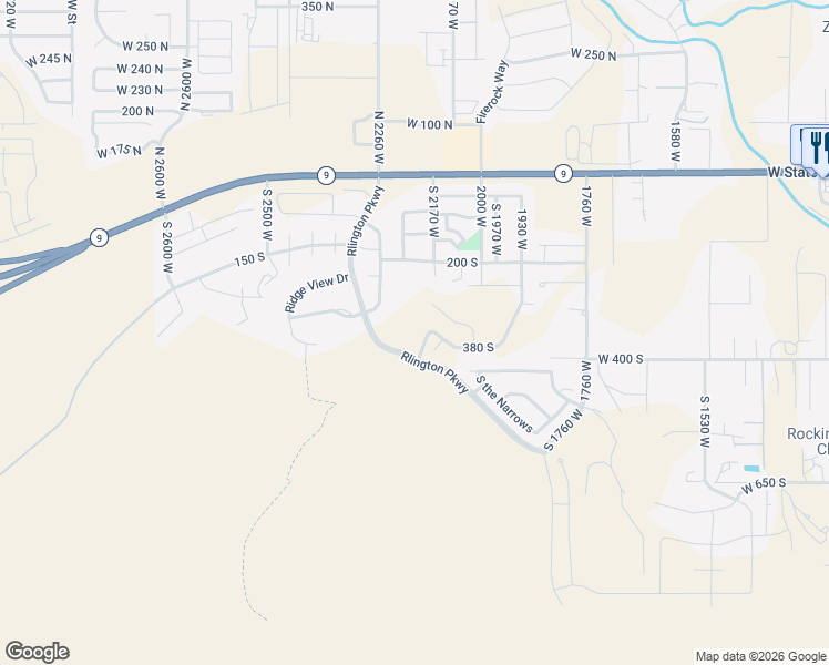 map of restaurants, bars, coffee shops, grocery stores, and more near Rlington Parkway in Hurricane