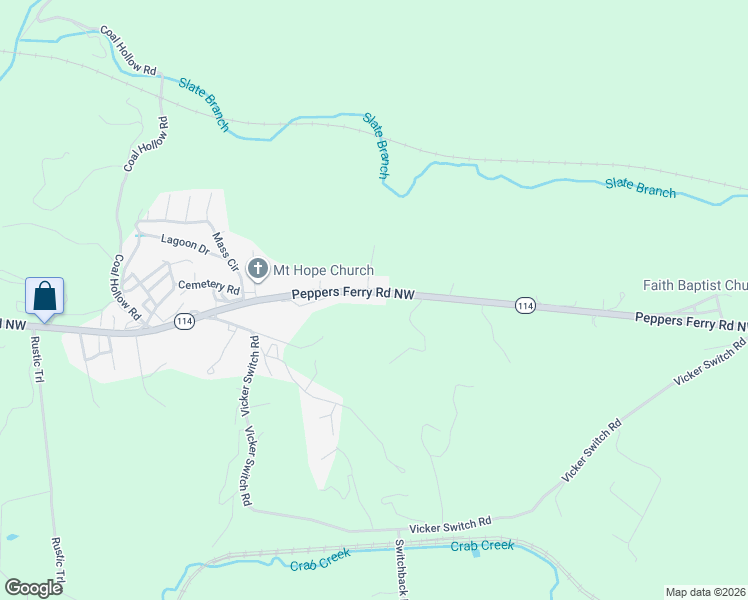 map of restaurants, bars, coffee shops, grocery stores, and more near 2547-2591 Peppers Ferry Road Northwest in Christiansburg