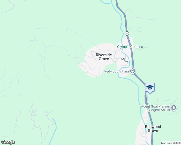 map of restaurants, bars, coffee shops, grocery stores, and more near 990 Creek Drive in Boulder Creek