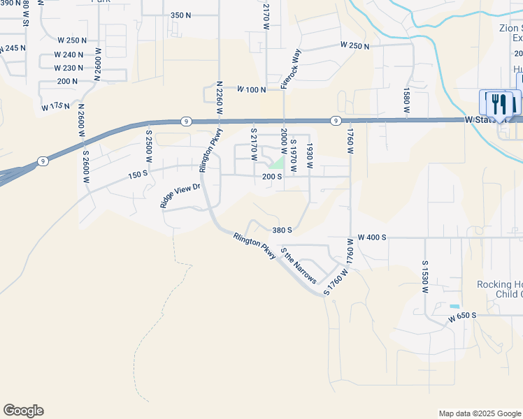 map of restaurants, bars, coffee shops, grocery stores, and more near Rlington Parkway in Hurricane