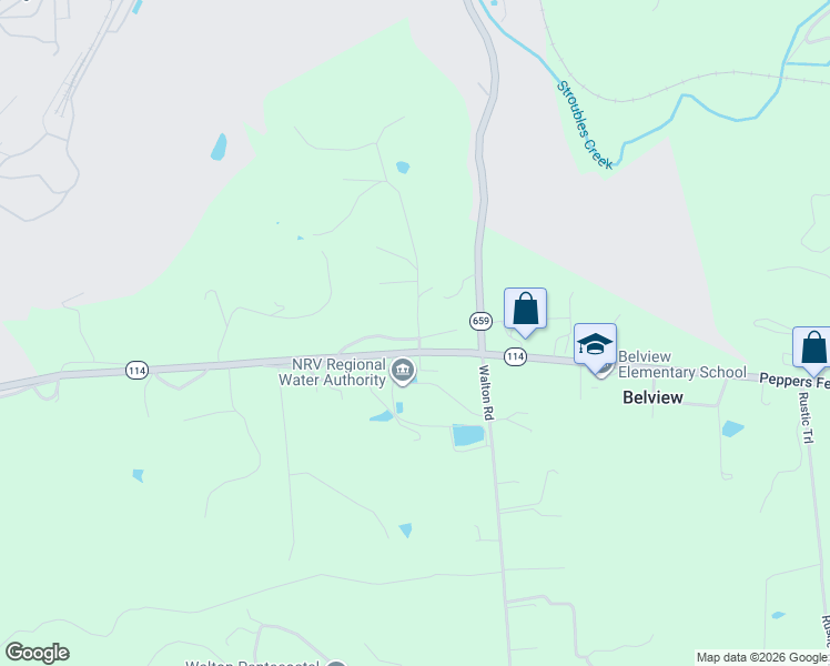 map of restaurants, bars, coffee shops, grocery stores, and more near 3455-3501 Peppers Ferry Road in Radford