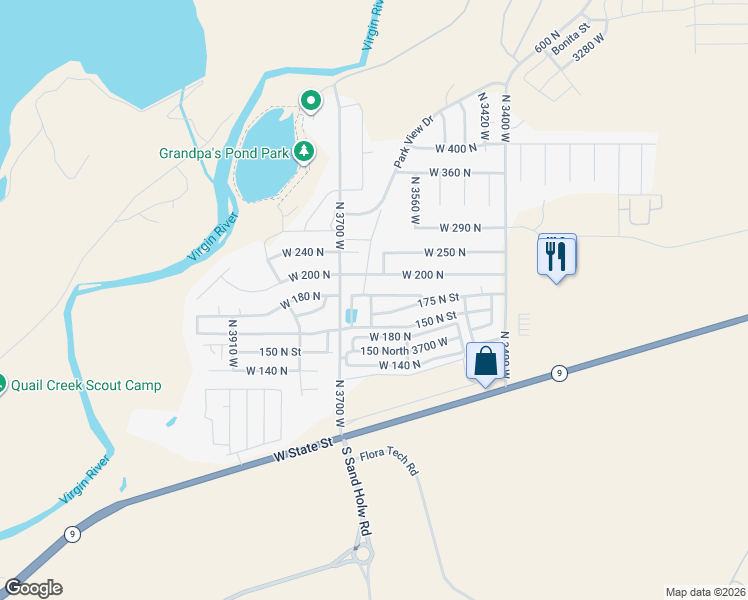 map of restaurants, bars, coffee shops, grocery stores, and more near in Hurricane
