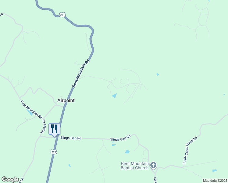 map of restaurants, bars, coffee shops, grocery stores, and more near 9534 Orchard Drive in Bent Mountain