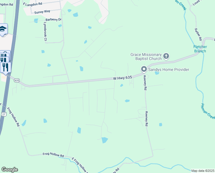 map of restaurants, bars, coffee shops, grocery stores, and more near 742 East Highway 635 in Science Hill