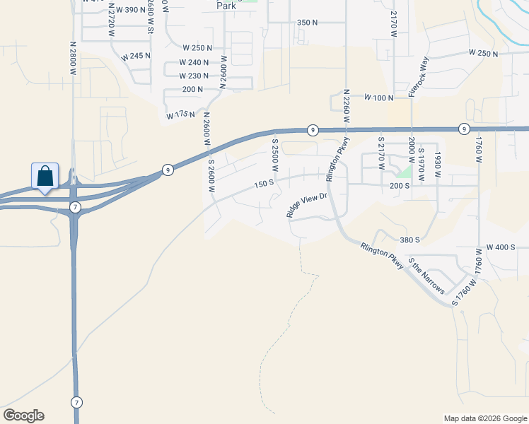map of restaurants, bars, coffee shops, grocery stores, and more near 231 South 2520 West in Hurricane