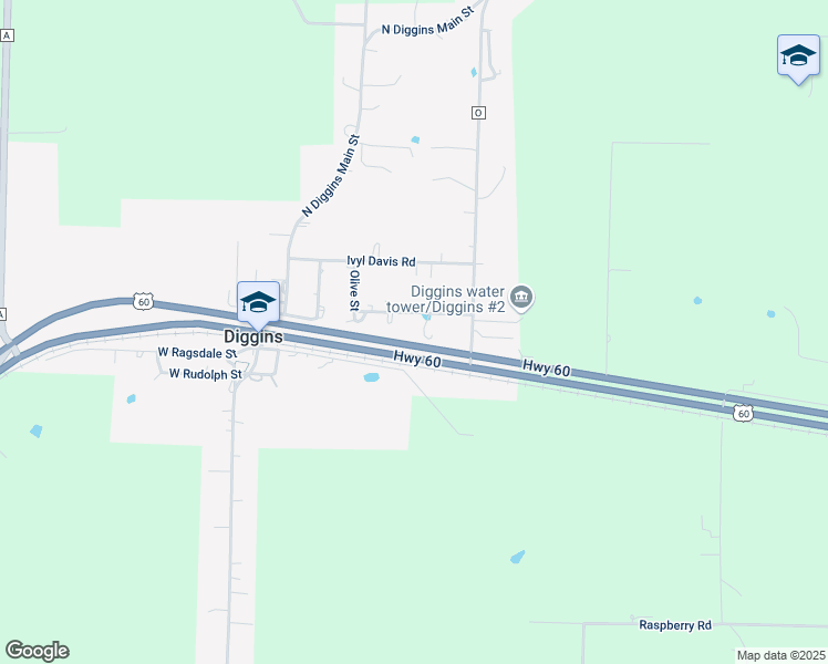 map of restaurants, bars, coffee shops, grocery stores, and more near 416-420 Owens St in Seymour