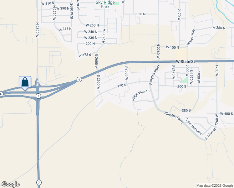 map of restaurants, bars, coffee shops, grocery stores, and more near 2541 West Spilsbury Court in Hurricane