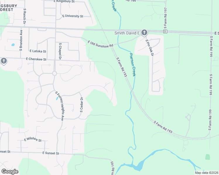 map of restaurants, bars, coffee shops, grocery stores, and more near 2116 South Cross Timbers Court in Springfield
