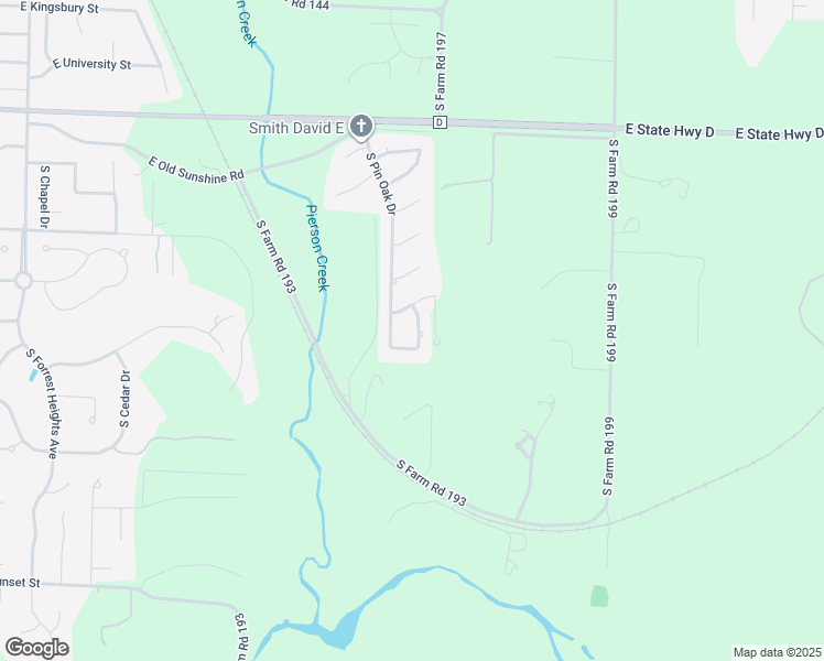 map of restaurants, bars, coffee shops, grocery stores, and more near 2149 South Cedar Hill in Springfield