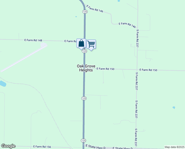 map of restaurants, bars, coffee shops, grocery stores, and more near 2062 S State Highway 125 in Rogersville
