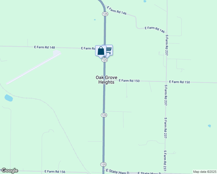 map of restaurants, bars, coffee shops, grocery stores, and more near 2062 Missouri 125 in Rogersville