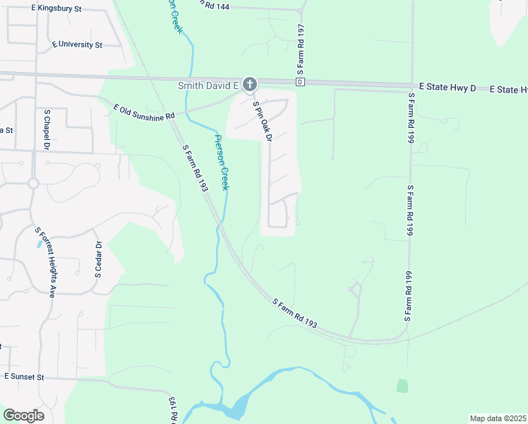 map of restaurants, bars, coffee shops, grocery stores, and more near 2137 South Pin Oak Drive in Springfield