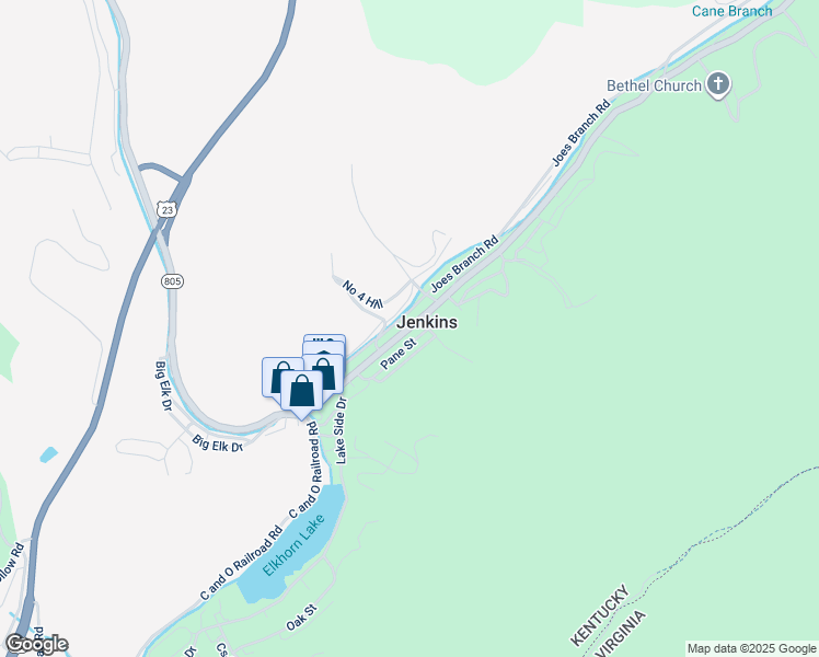 map of restaurants, bars, coffee shops, grocery stores, and more near Highway 805 in Jenkins